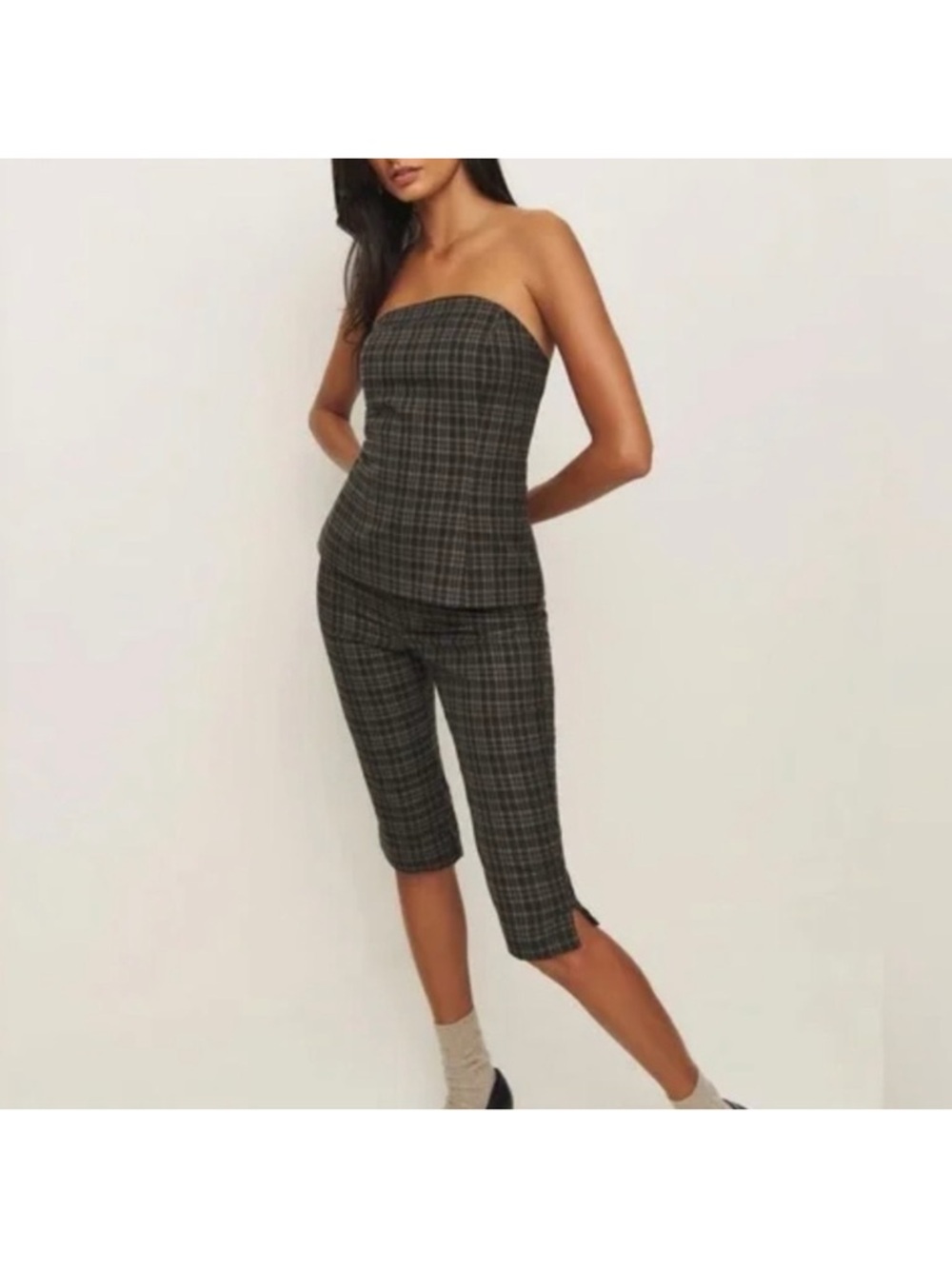 REFORMATION x Kacey Musgraves Steeplechase Plaid Two Piece Set 8P - Picture 2 of 9